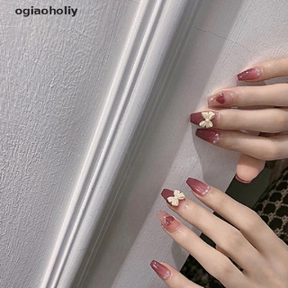 Ogiaoholiy New Wearing Nail Patch Fake Nail Finished Removable Short bow Nail Sticker CL