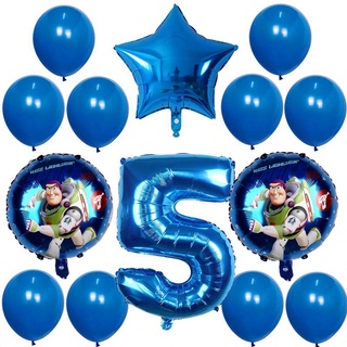 Dibujos Animados Buzz Lightyear 32inch Azul Número De Papel De Aluminio Globos Niños Favor Cumpleaños Juguete Historia Fiesta Decoración Traje